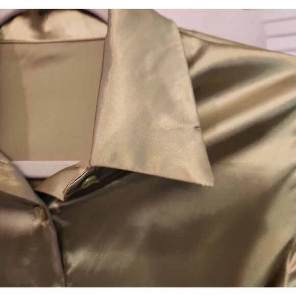 Satin Green Shirt Dress Size S - Picture 4 of 5